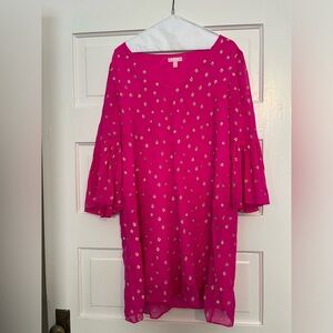 Pretty Lilly Pulitzer Pink with gold accents cocktail dress